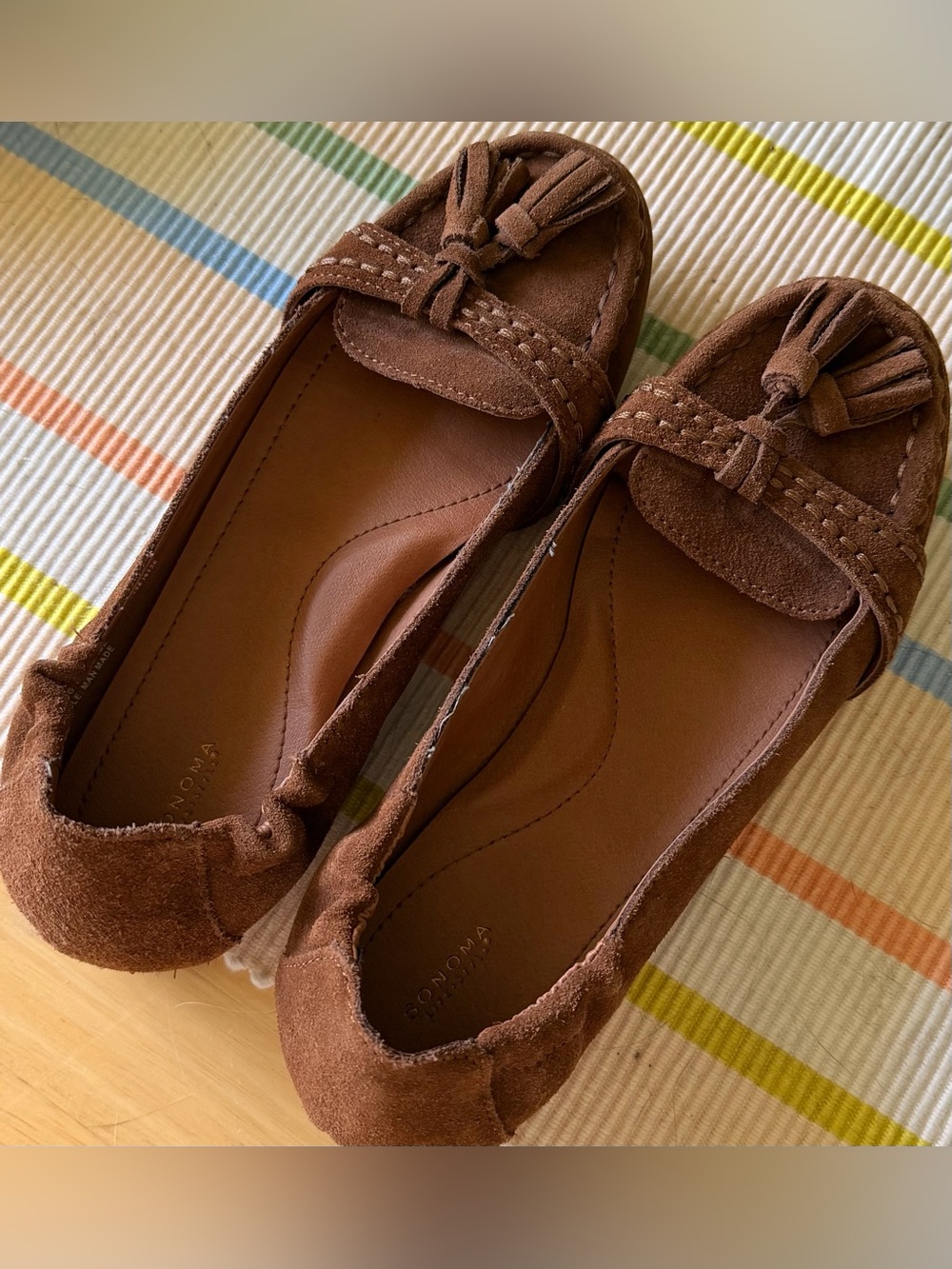 Sonoma Brown Suede Tassel Loafers Moccasins Size 7